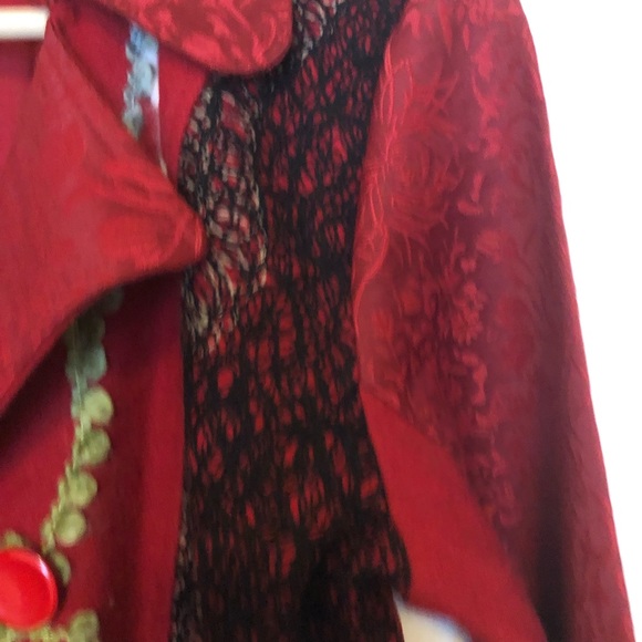 Red Jacket with Threading Designs, Size S - Picture 5 of 5